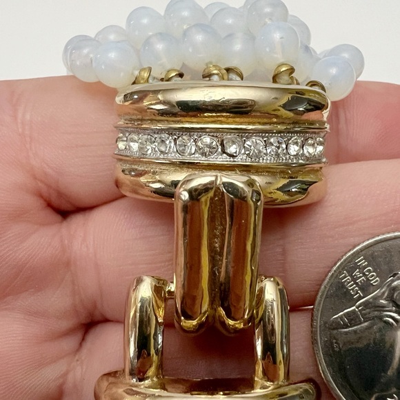 Vintage Donald Stannard 12 Strand Opalescent AB Glass Beaded Hook Necklace - Picture 6 of 8